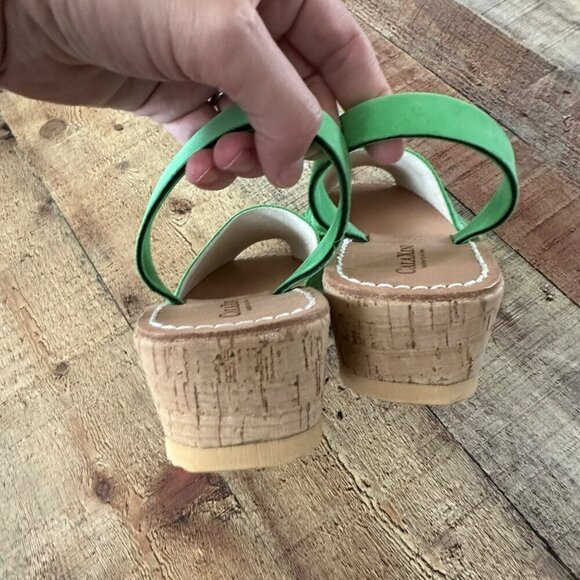Calaxini Womens Leather Sandals Green Size 8 Comfortable and Stylish - Picture 7 of 10